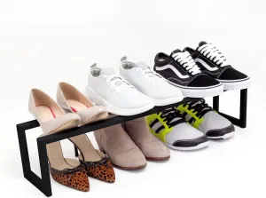 QUALIAZERO Expandable Shoe Rack Organizer for Closets, Entryways, Hallways, Bedrooms, Living Rooms, Kitchens, Bathrooms, Laundry Rooms (ONYX SHADOW, 1 PACK)