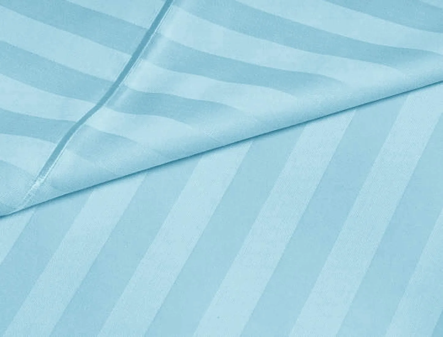 Queen Size Aqua Blue Striped Bed Sheet Set - 800 TC Egyptian Cotton Bedding - Upto 18 Inch Deep Pocket of Cotton Sheets - 6 Piece Premium Sheet Set Cotton