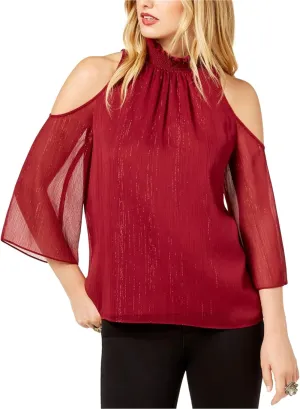RACHEL ZOE Women's Smocked Crinkle Chiffon Top