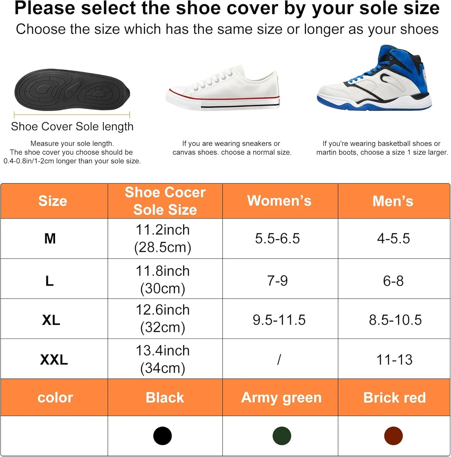Rain Shoe Covers Waterproof Rain Boot Shoe Cover for Men and Women (Green, XL)