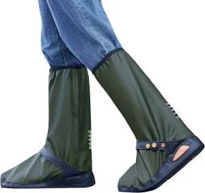Rain Shoe Covers Waterproof Rain Boot Shoe Cover for Men and Women (Green, XL)