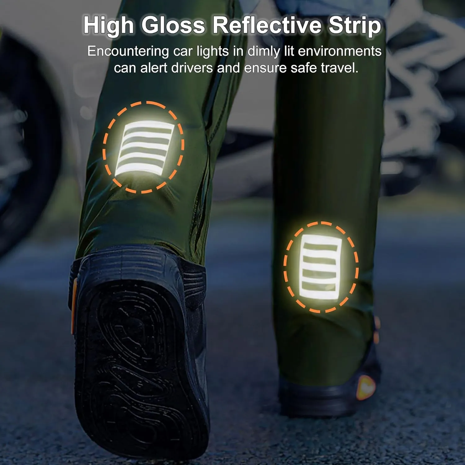 Rain Shoe Covers Waterproof Rain Boot Shoe Cover for Men and Women (Green, XL)