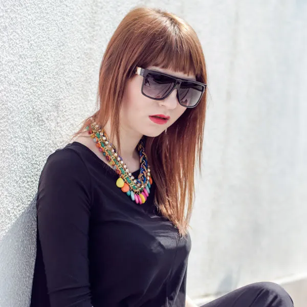Retro Hipster Flat Top Sports Aviator Sunglasses 8096