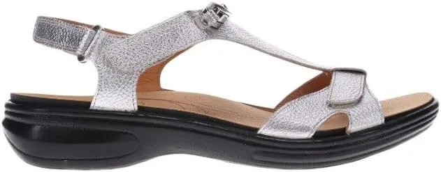 Revere Santa Clara Women’s Sandals - Elegant Leather, Chain-Link Detail, 3-Strap Adjustable Fit, Cushioned Support - Stylish, Lightweight for All Day Walking