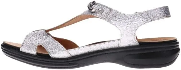 Revere Santa Clara Women’s Sandals - Elegant Leather, Chain-Link Detail, 3-Strap Adjustable Fit, Cushioned Support - Stylish, Lightweight for All Day Walking
