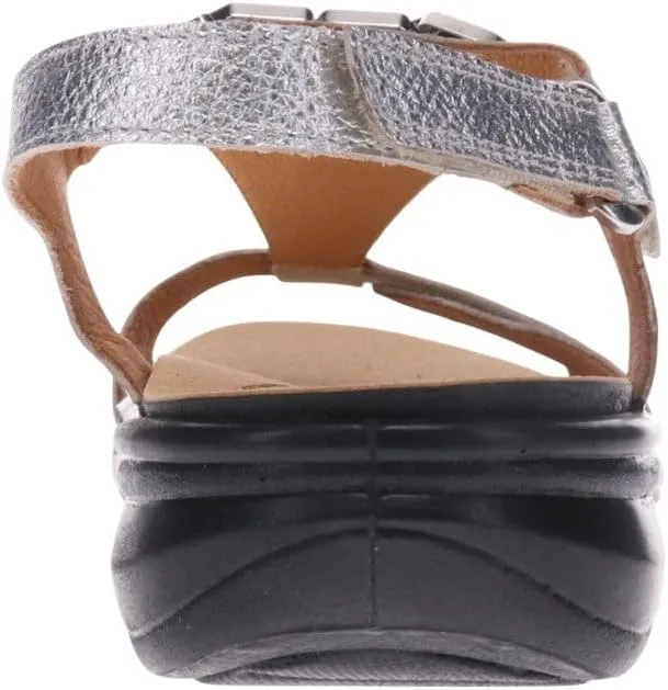 Revere Santa Clara Women’s Sandals - Elegant Leather, Chain-Link Detail, 3-Strap Adjustable Fit, Cushioned Support - Stylish, Lightweight for All Day Walking