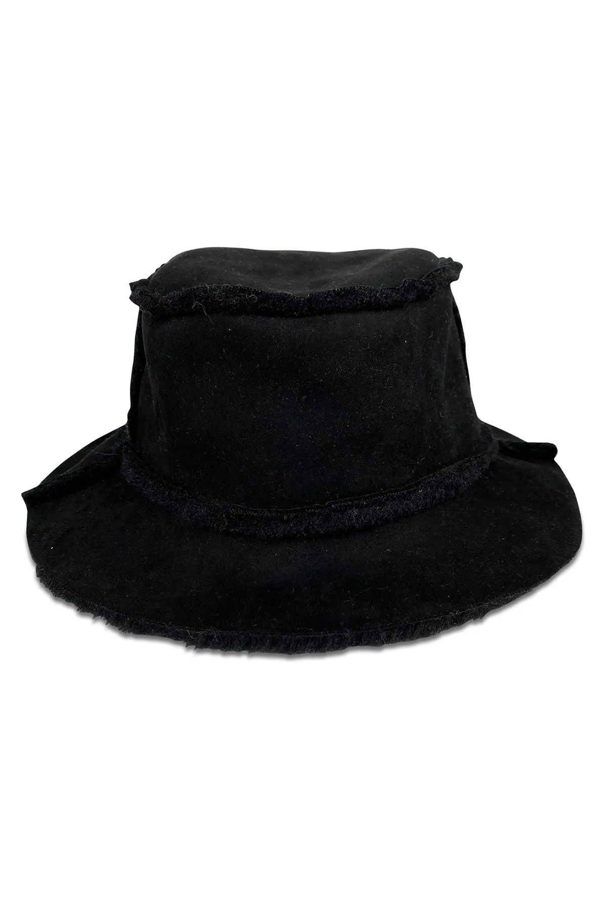 REVERSIBLE FAUX SHEARLING BUCKET HAT