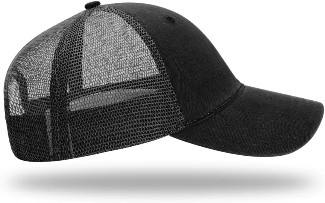Richardson 111 Garment Washed Trucker Snapback Hat Bundle with THP Hat & Clothing Brush