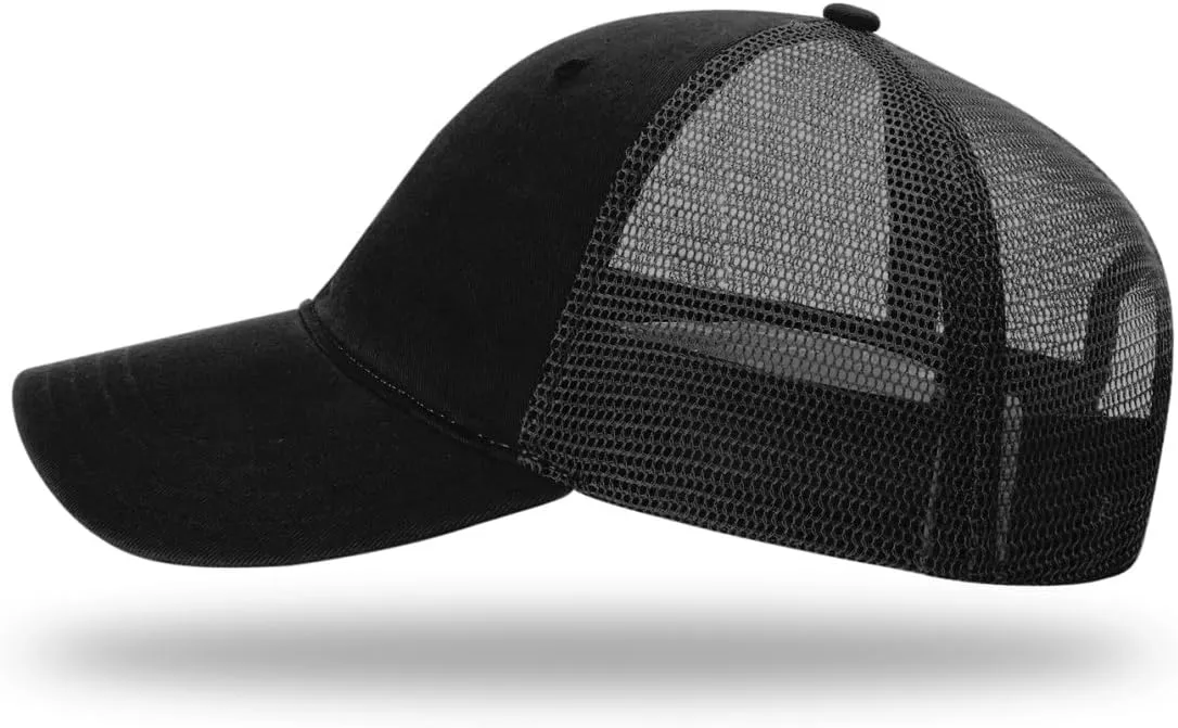 Richardson 111 Garment Washed Trucker Snapback Hat Bundle with THP Hat & Clothing Brush