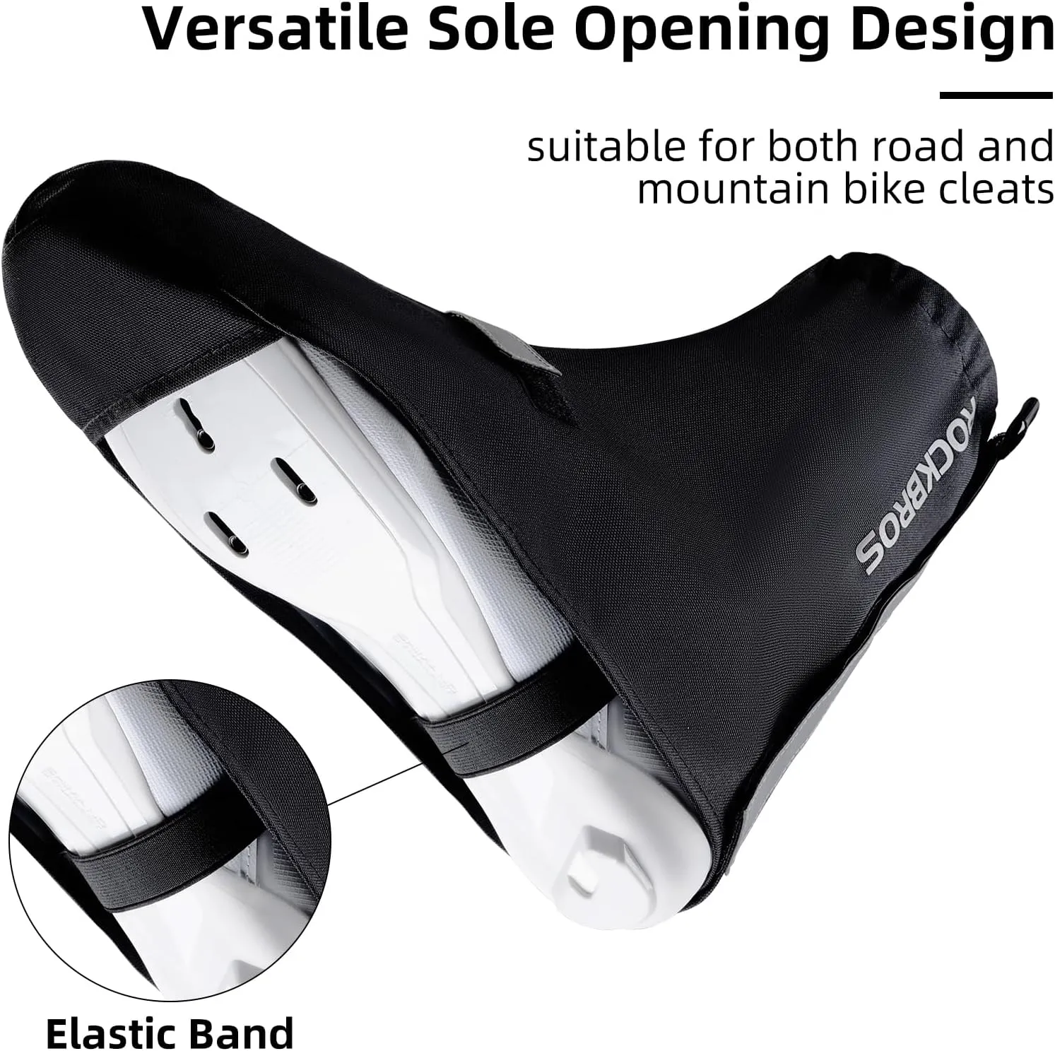 ROCKBROS Cycling Shoes Rain Covers Water Resistant Bike Shoe Cover Windproof Bicycle Overshoes for Mountain Road Bike Shoes