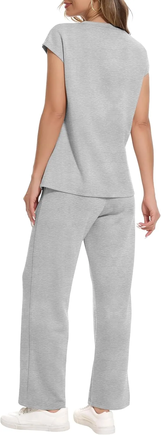 RUBZOOF Lounge Sets for Women 2 Piece Track Suits Outfits 2025 Travel Summer Casual Outfit Sets Matching Pants Set Clothing