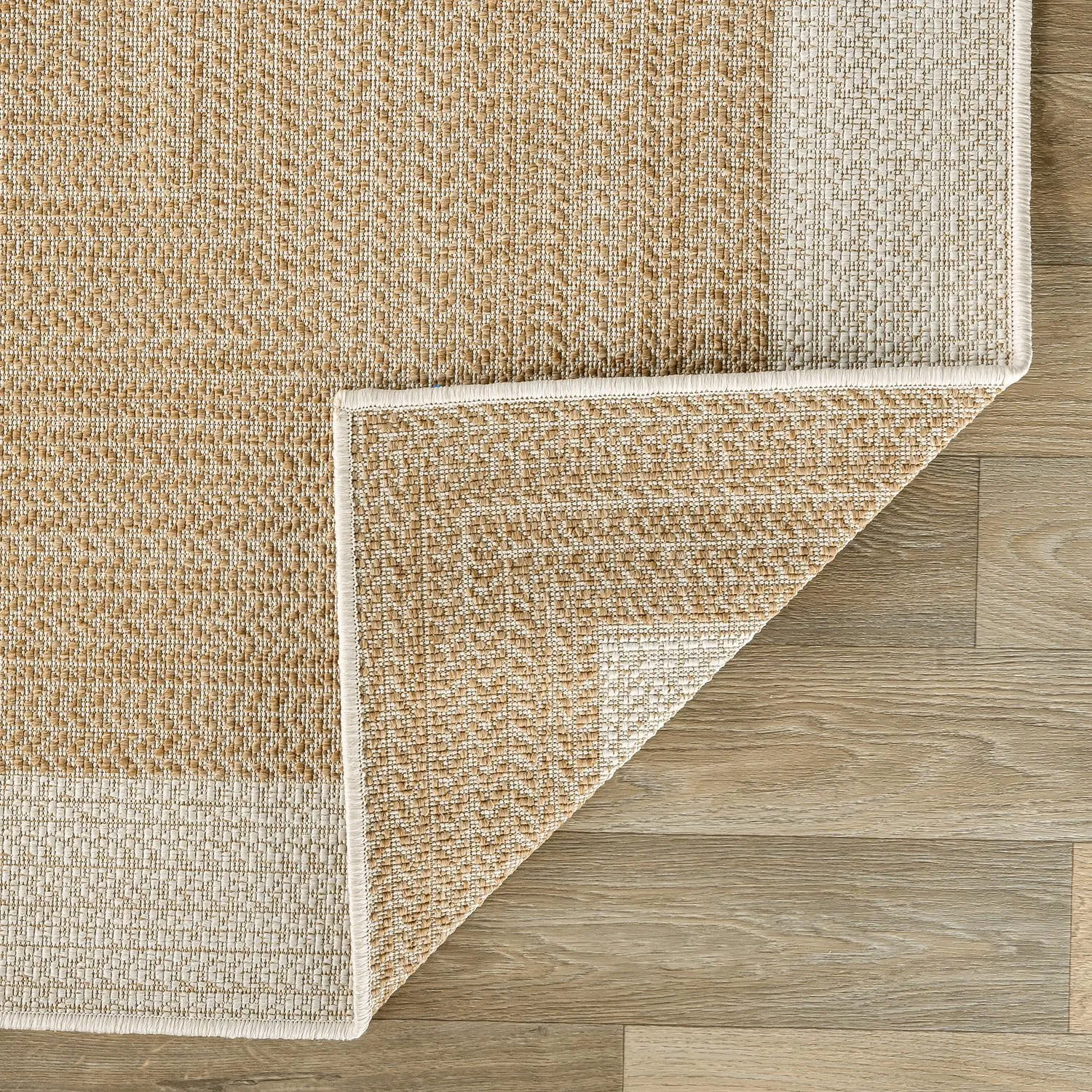 Rugshop Contemporary Braided Weather Resistant Reversible Indoor/Outdoor Runner Rug 2' x 7' Natural