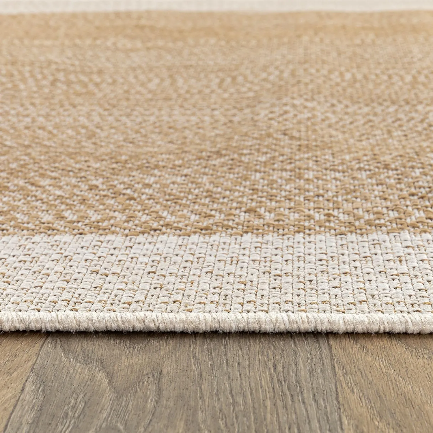 Rugshop Contemporary Braided Weather Resistant Reversible Indoor/Outdoor Runner Rug 2' x 7' Natural