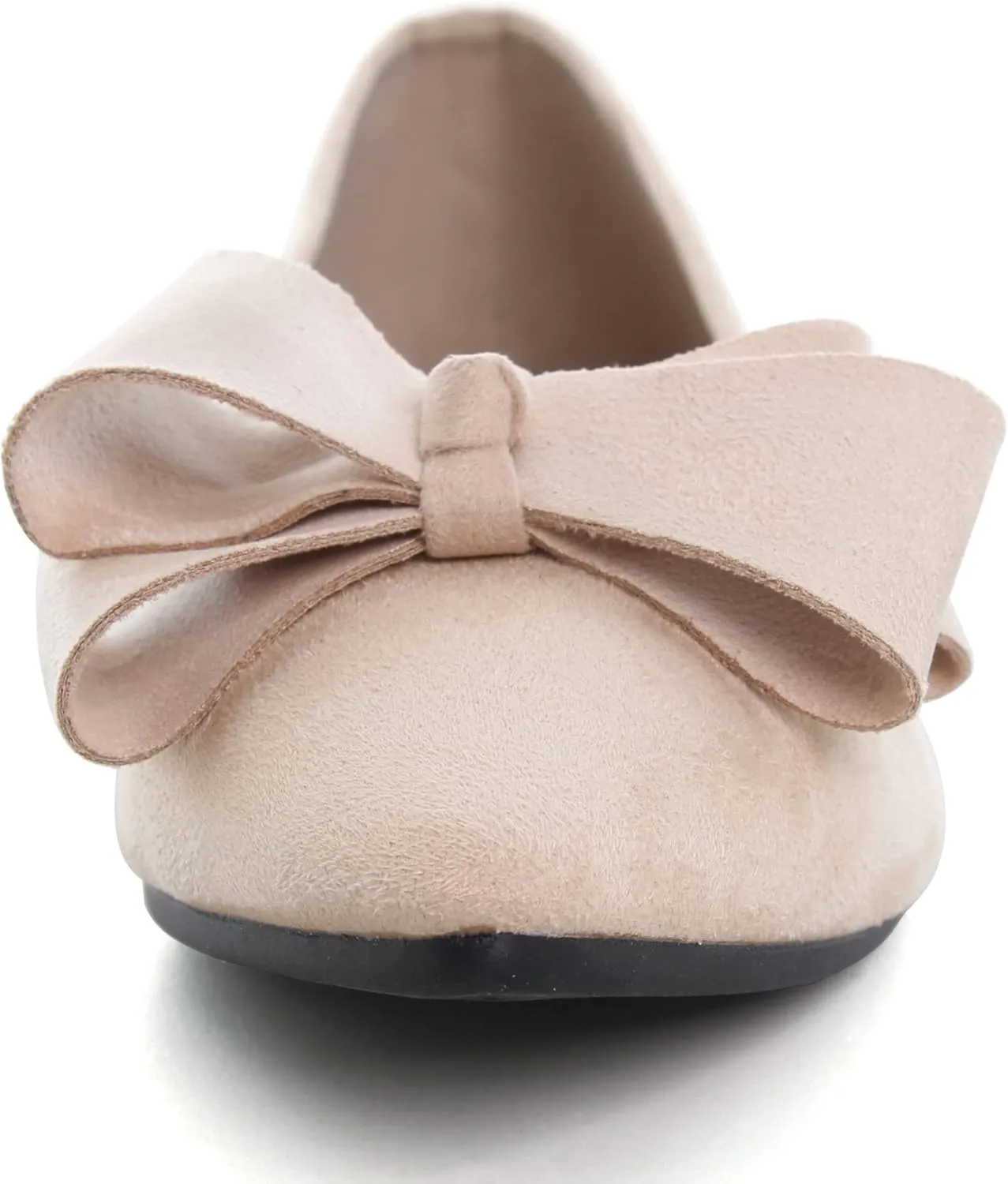 SAILING LU Pointy Toe Ballet Flats for Women with Cute Bowknot Elegant Slip-ons Soft Support Daily Walking Shoes