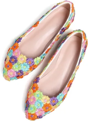 SAILING LU Pointy Toe Shoes Women Ballet Flats Comfort Solid Flat Shoes for Women Work Slip On Moccasins