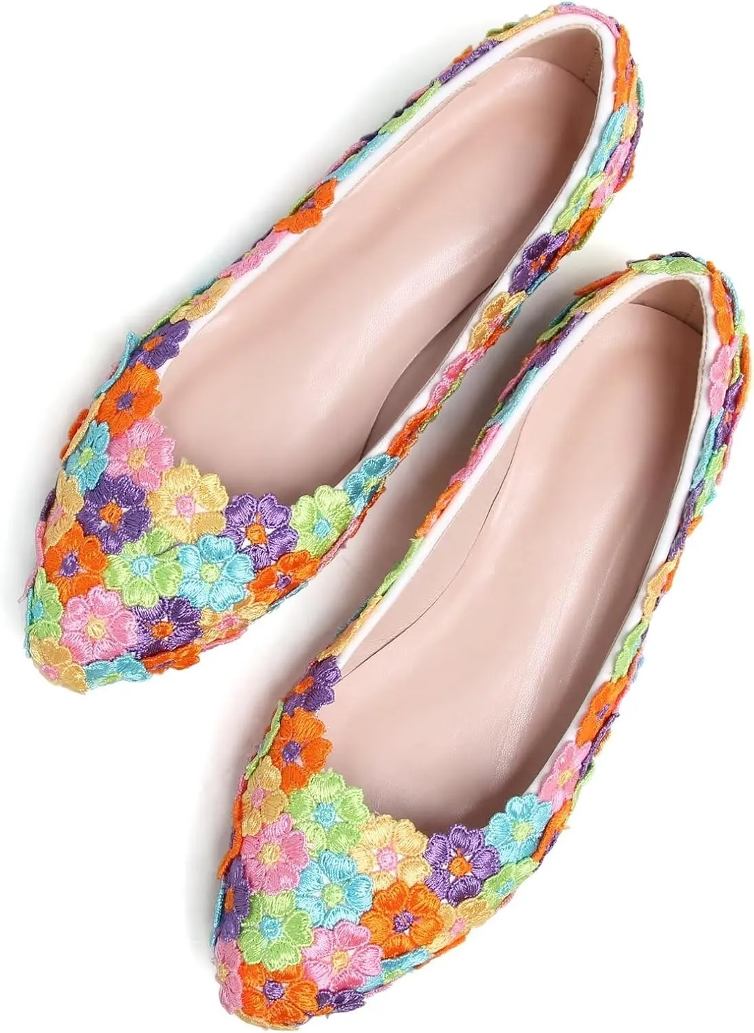SAILING LU Pointy Toe Shoes Women Ballet Flats Comfort Solid Flat Shoes for Women Work Slip On Moccasins