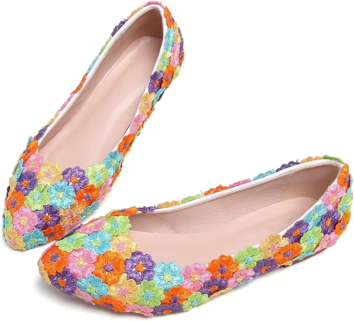 SAILING LU Pointy Toe Shoes Women Ballet Flats Comfort Solid Flat Shoes for Women Work Slip On Moccasins