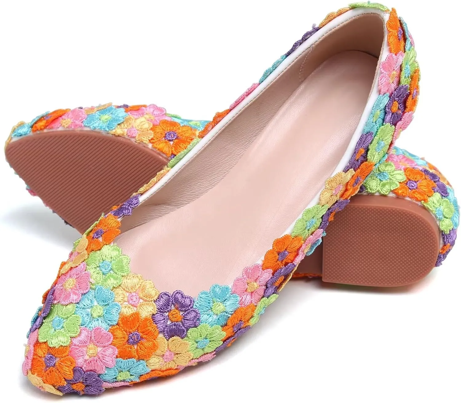 SAILING LU Pointy Toe Shoes Women Ballet Flats Comfort Solid Flat Shoes for Women Work Slip On Moccasins