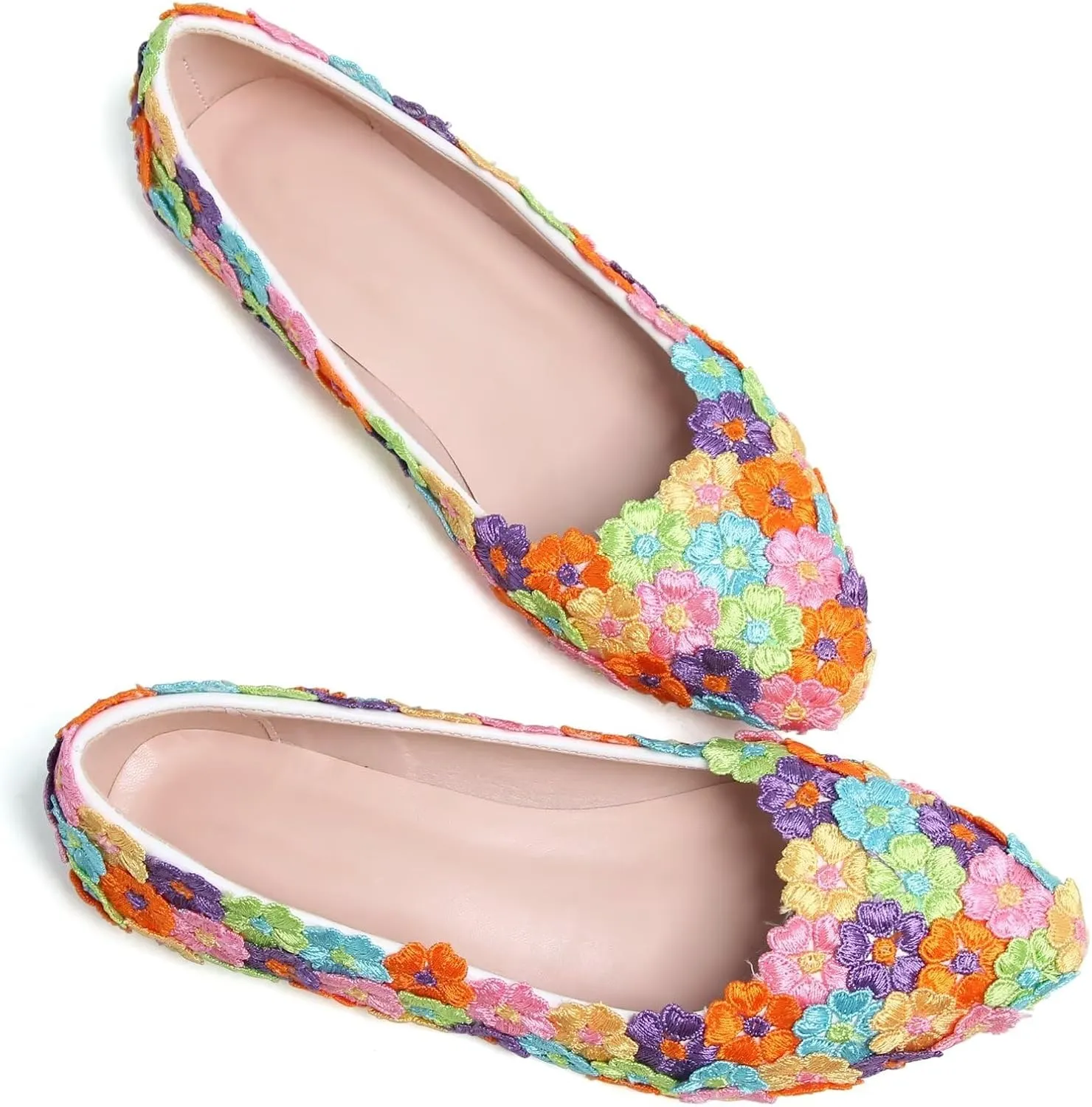 SAILING LU Pointy Toe Shoes Women Ballet Flats Comfort Solid Flat Shoes for Women Work Slip On Moccasins