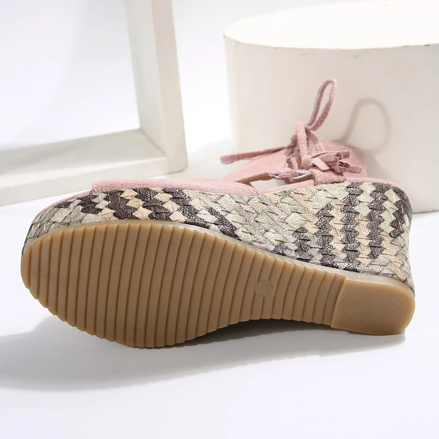 Sandals for Women 2025 Dressy Side Zipper Suede Wedges Heels Open Toe High Heeled Vintage Platform Sandal Shoes
