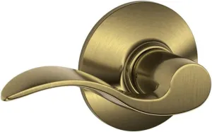 SCHLAGE Lock Company Acc 609 SCHLAGE Accent F10 Flat Wave Reversible Door Lever Lock, Solid, Antique, Brass - F10 ACC 609