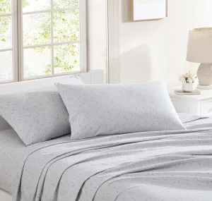 Shabby Chic® - Queen Sheets, Cotton Flannel Bedding Set, Warm & Cozy Home Decor (Pretty Petal Grey, Queen)