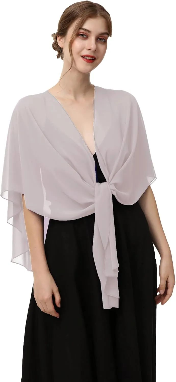 Shawls and Wraps for Evening Dresses Sheer Chiffon Women Elegant Soft Silky Scarf Scarve Wedding Bridal Stole