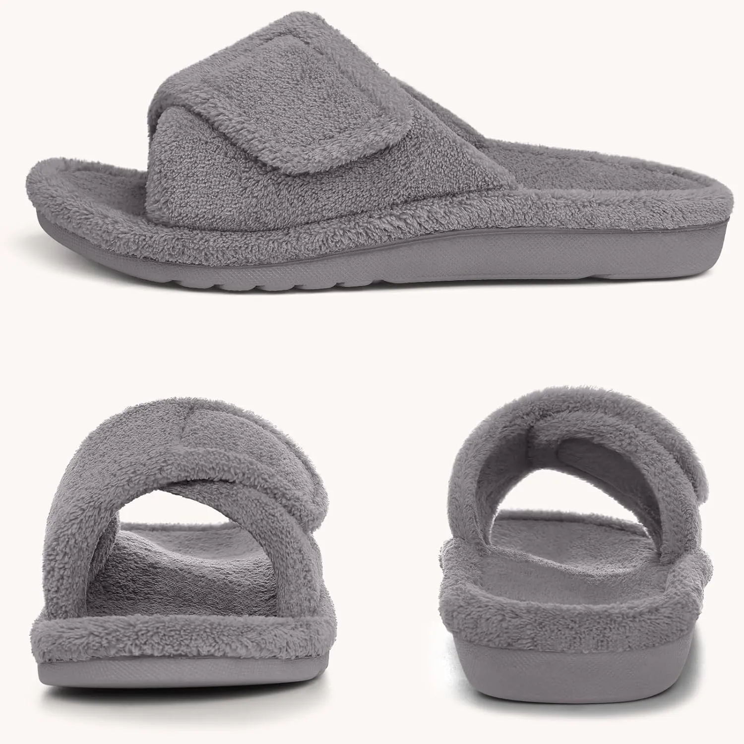 shevalues Orthopedic Slippers for Women with Arch Support Adjustable Open Toe House Shoes for Plantar Fasciitis