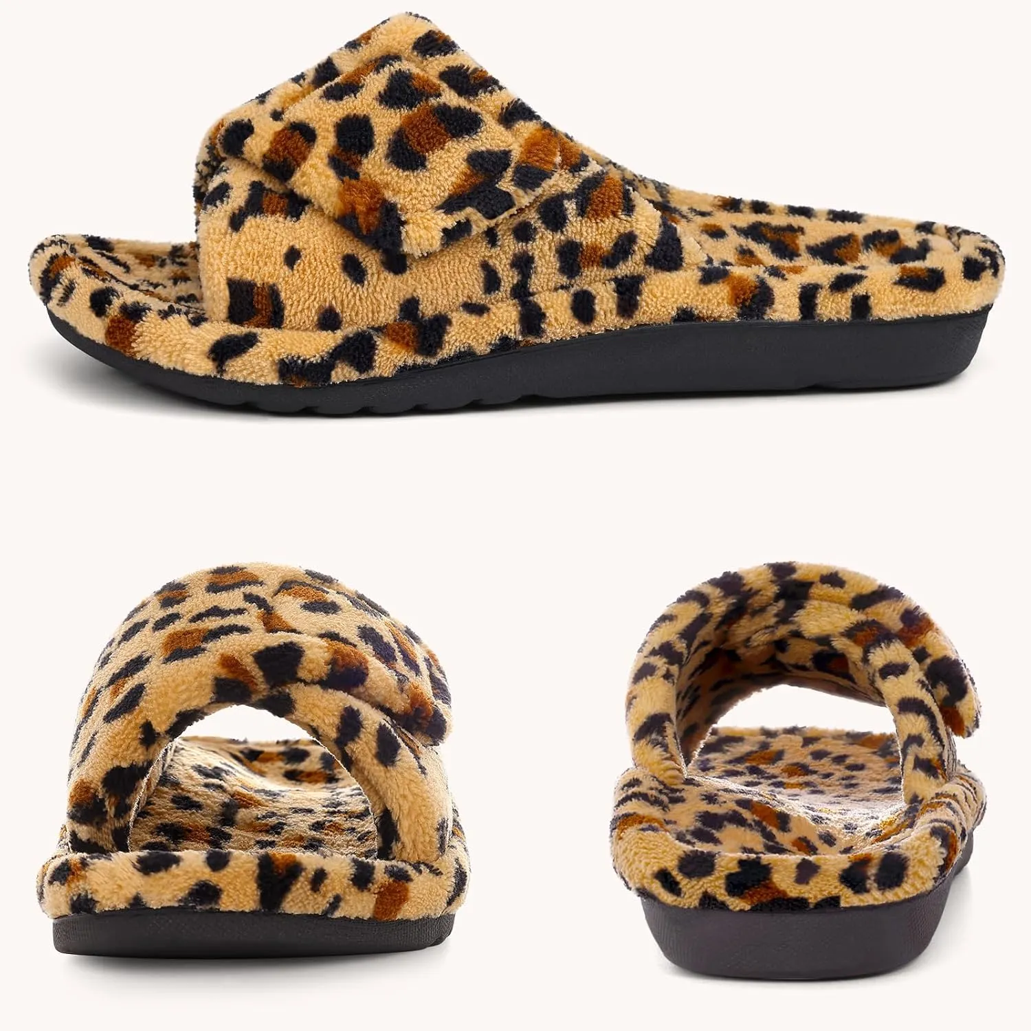 shevalues Orthopedic Slippers for Women with Arch Support Adjustable Open Toe House Shoes for Plantar Fasciitis
