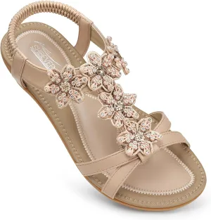 SHIBEVER Dressy Flat Sandals for Women: Summer Comfortable Walking Womens Sandal