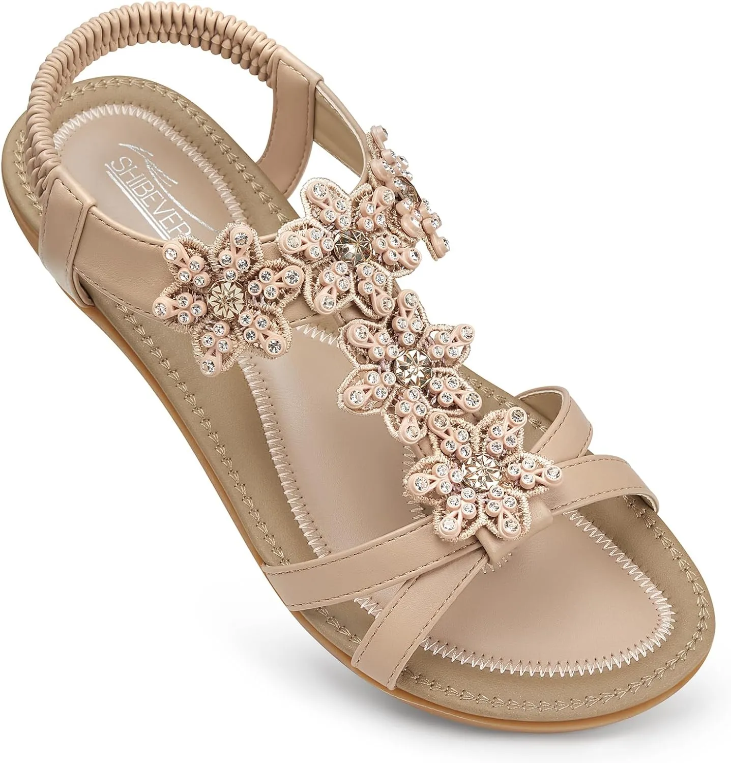 SHIBEVER Dressy Flat Sandals for Women: Summer Comfortable Walking Womens Sandal