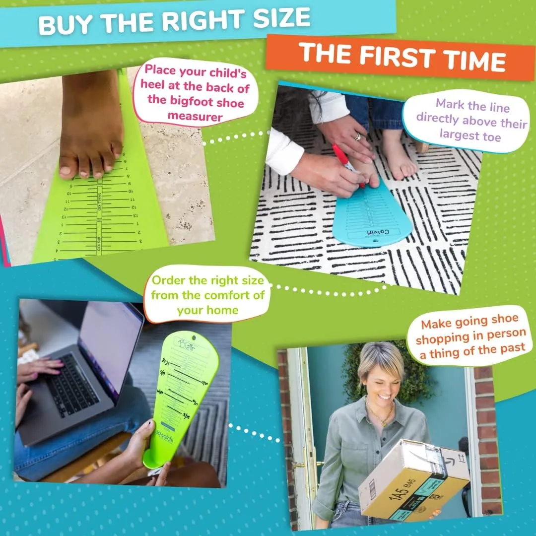 Shoe Sizer for Baby, Toddler & Kids | Home Foot Measuring Device From Baby to Big Kid (2T-6Y)