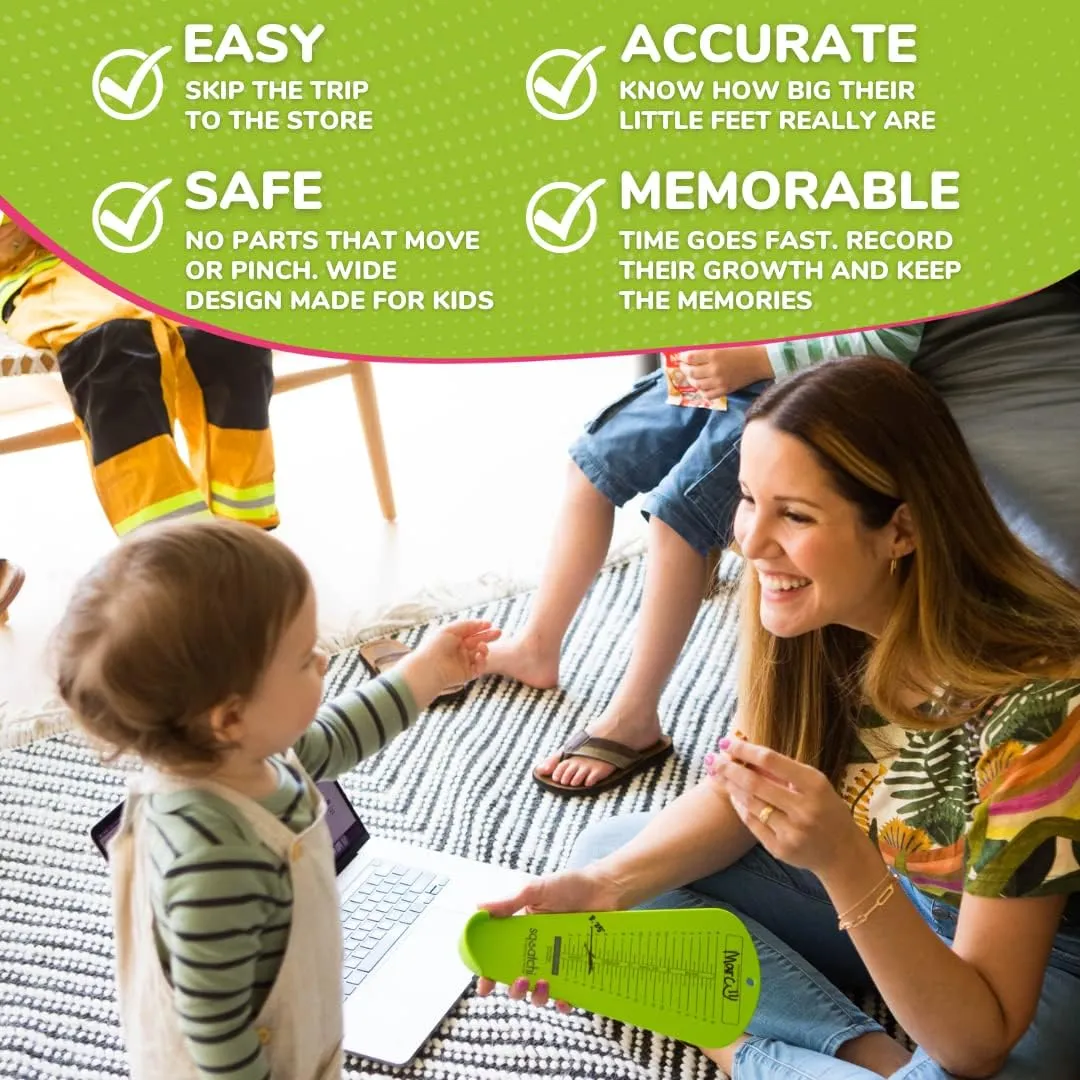 Shoe Sizer for Baby, Toddler & Kids | Home Foot Measuring Device From Baby to Big Kid (2T-6Y)