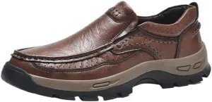 Shoes Men's Outdoor Slip-on Loafers Low-top Round-Toe Thick-Soled Oxford Shoes for Traveling Driving Mountaineering Men Versatile Comfortable Shoes