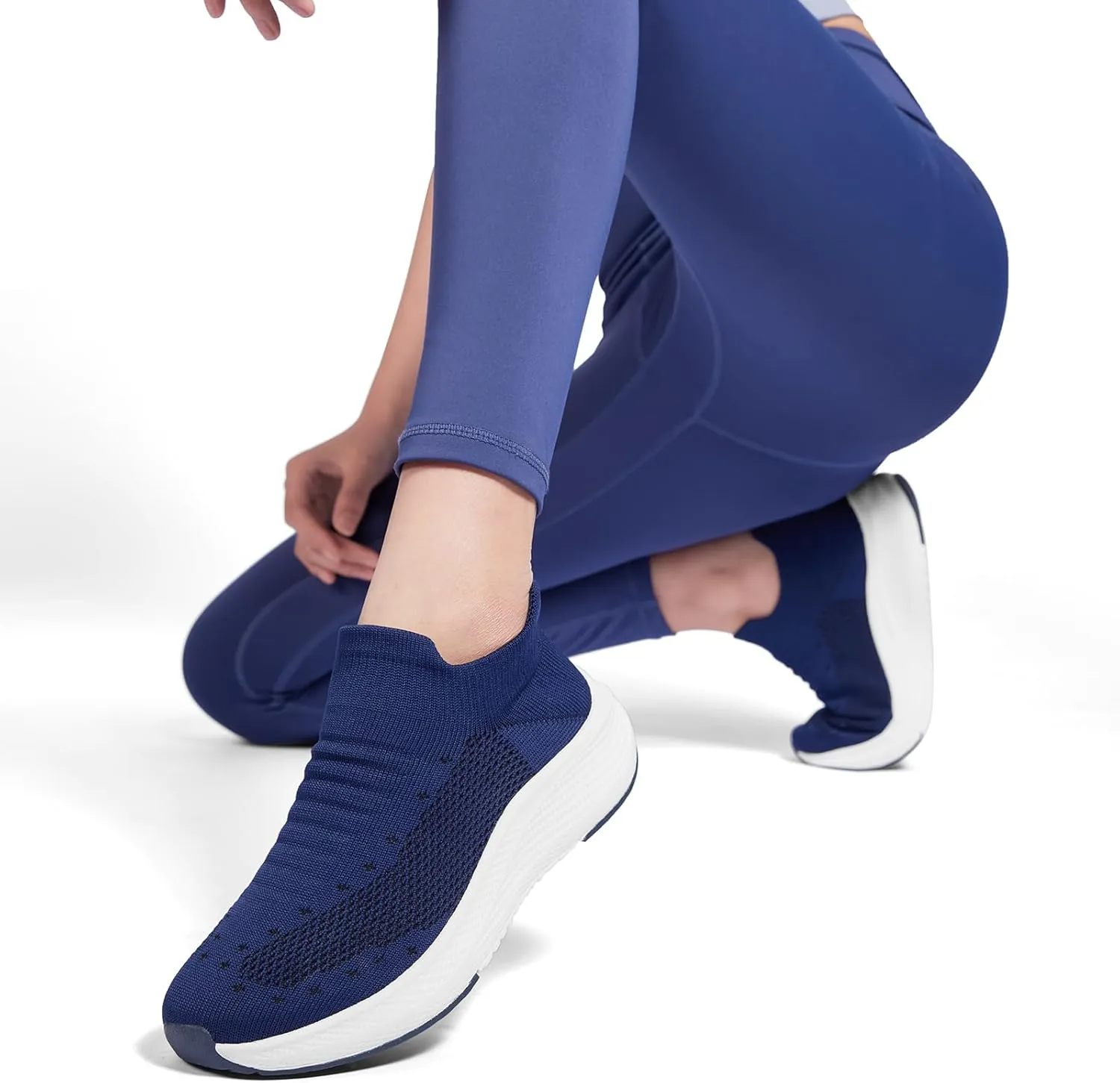 SHULOOK Womens Slip on Walking Shoes Comfort Lightweight Breathable Sock Shoe Non-Slip Mesh Casual Fashion Tennis Running Sneakers