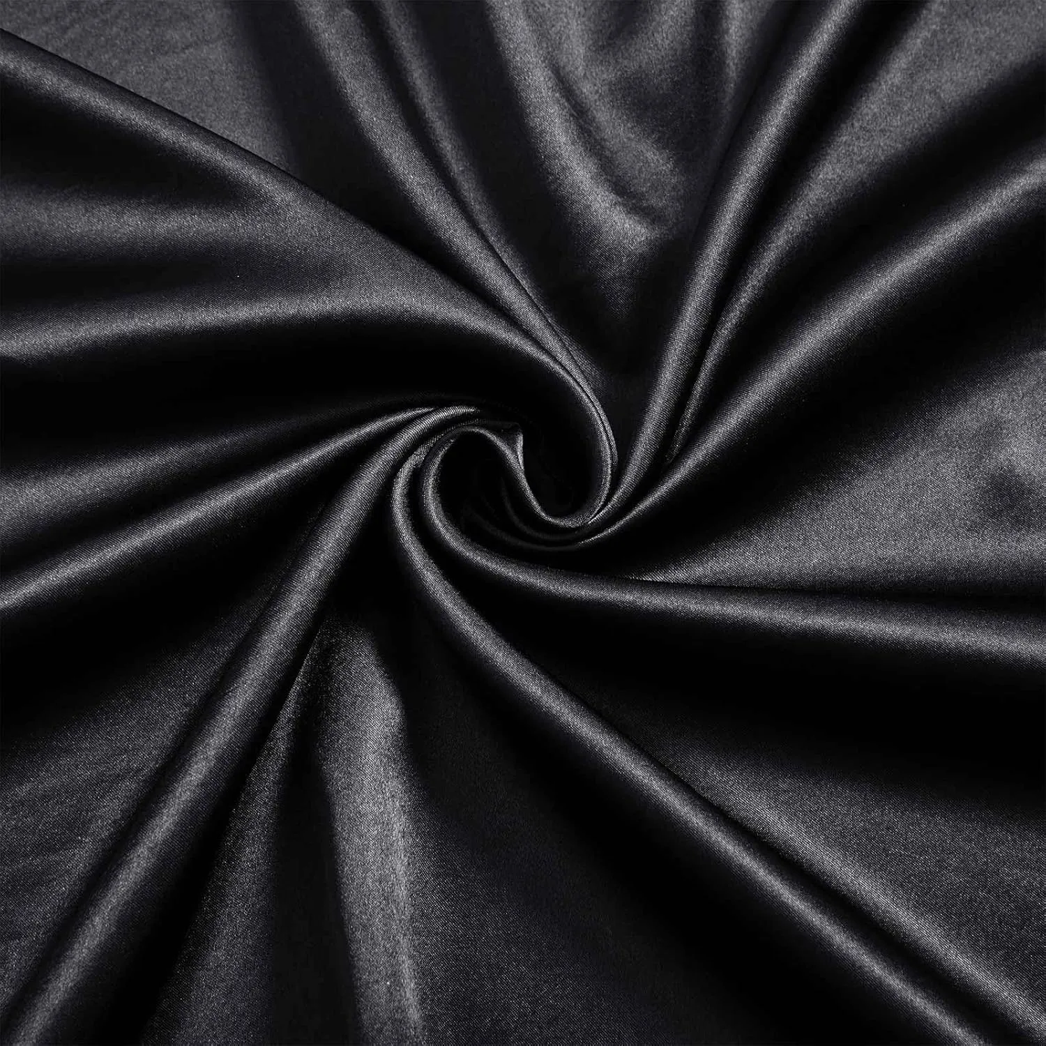 Silk Like Satin Bed Sheets, 6-Piece Black California King Size Satin Sheets for Hair and Skin, Luxury Silky Bedding Set with Deep Pocket for Mattress (California King, Black)