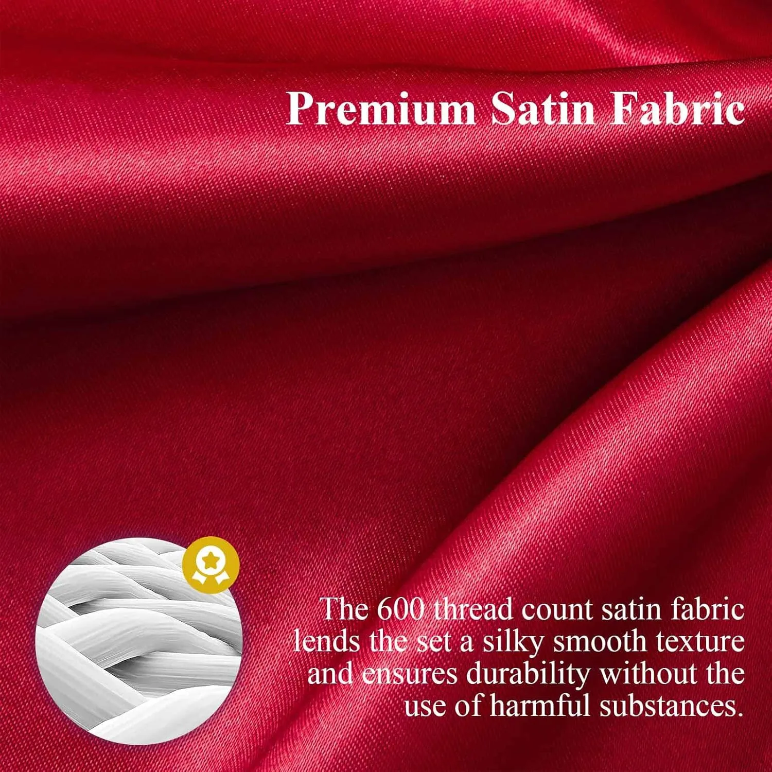 Silk Like Satin Bed Sheets, 6-Piece Burgundy California King Size Satin Sheets for Hair and Skin, Luxury Silky Bedding Set with Deep Pocket for Mattress (California King, Burgundy)