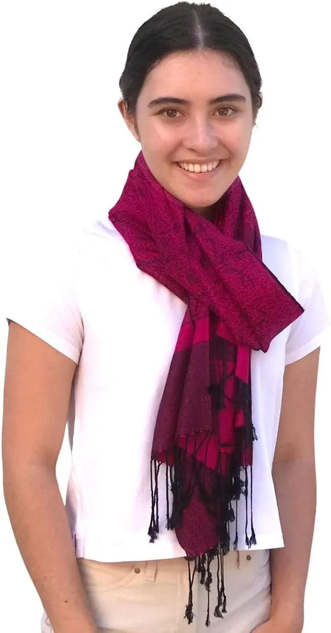 SILVERFEVER Women’s Shawl Vintage Jacquard Paisley Pashmina Special Occasion Wrap Evening Scarf Double Sided Stole