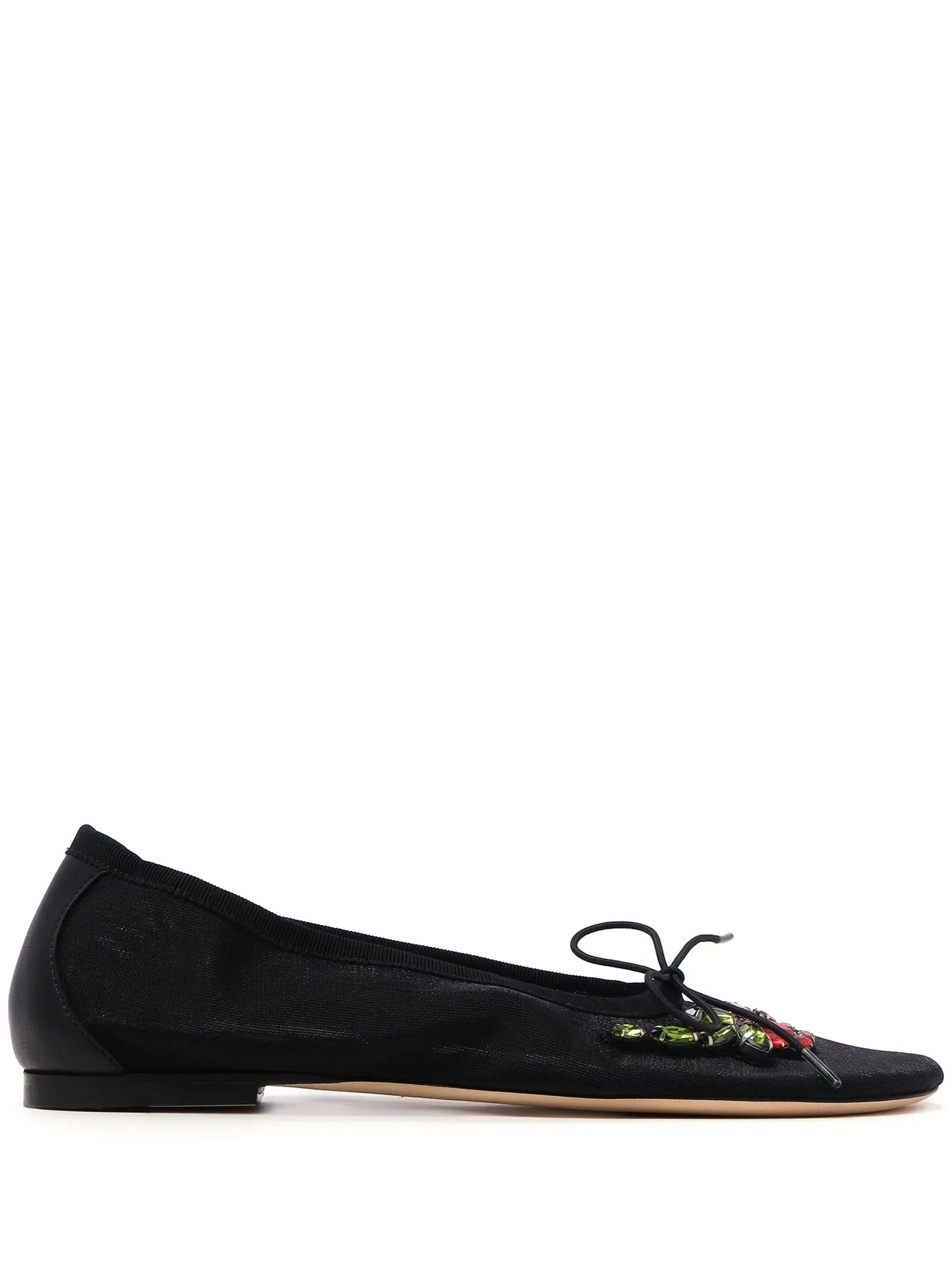 Simone Rocha Flower Mesh Bow Detail Ballerinas
