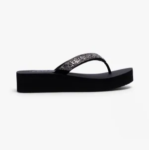 Skechers 119638/BLK VINYASA - WILD DAISIES Womens Sandals Black