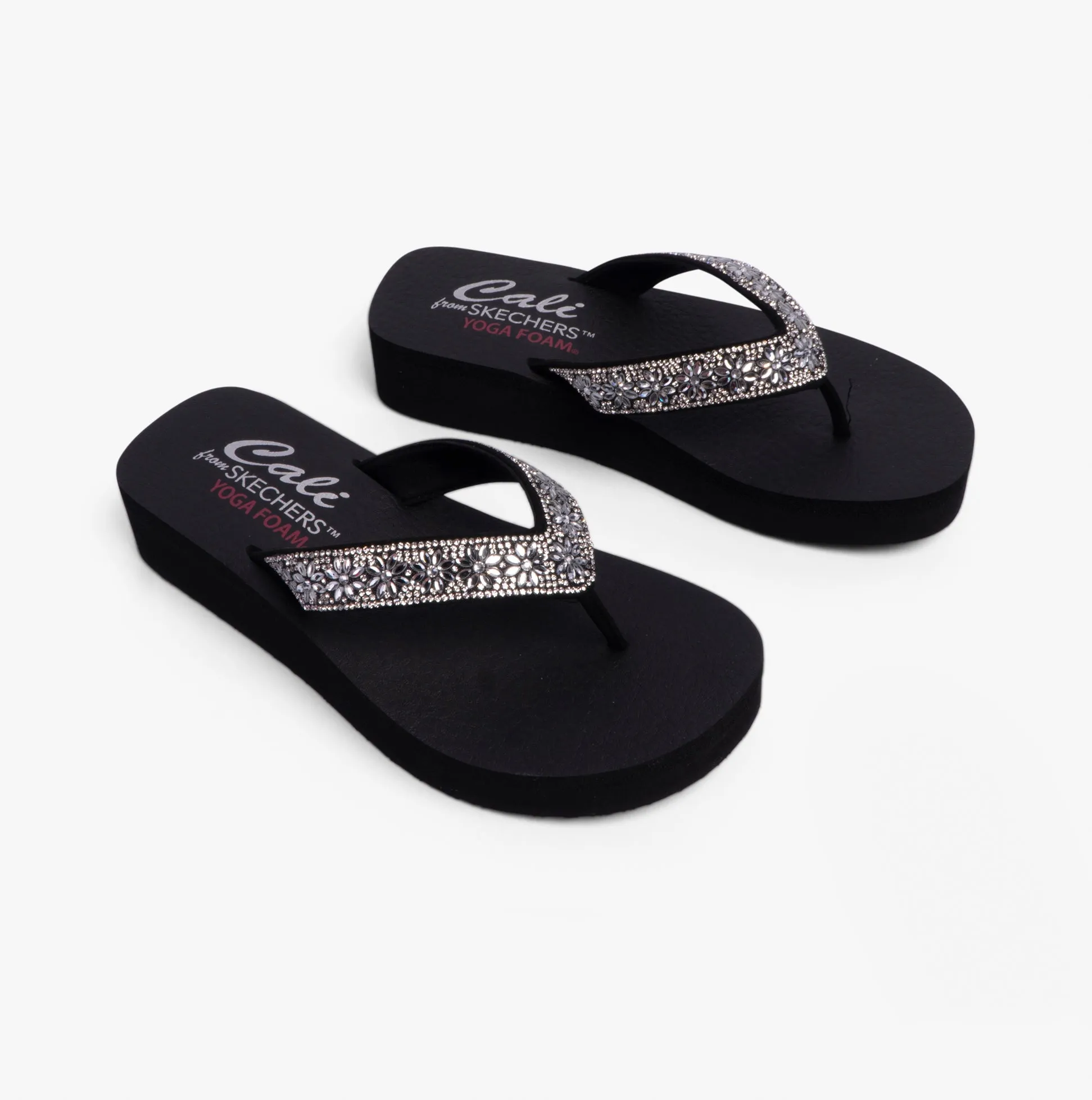 Skechers 119638/BLK VINYASA - WILD DAISIES Womens Sandals Black