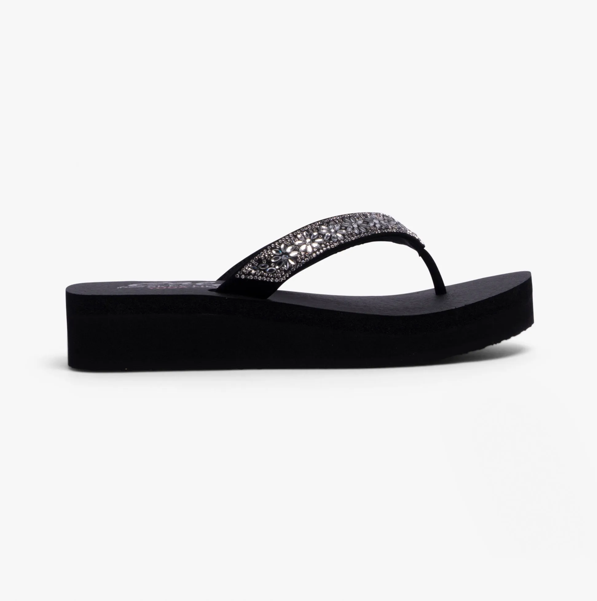 Skechers 119638/BLK VINYASA - WILD DAISIES Womens Sandals Black
