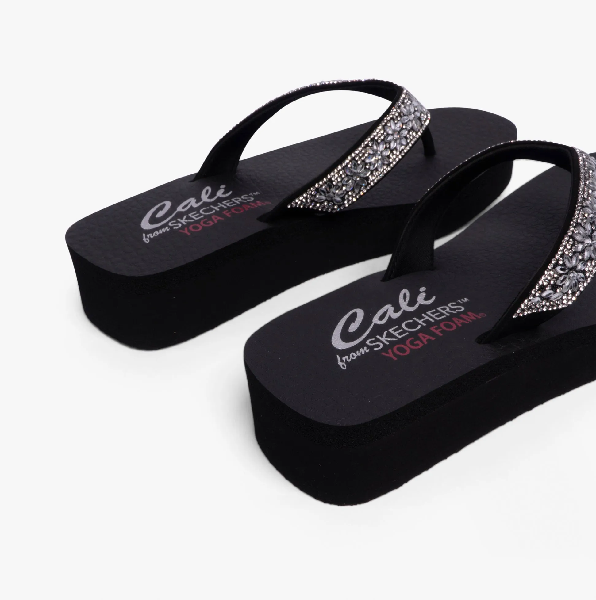 Skechers 119638/BLK VINYASA - WILD DAISIES Womens Sandals Black