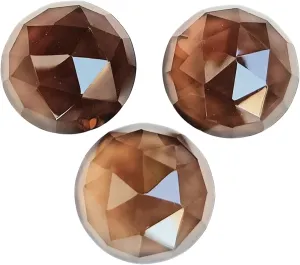 Smoky Quartz Round Cabochon Rose Cut – Faceted Flat Back Natural Gemstones for Jewelry Making, Calibrated Loose Stones in 6mm to 14mm Sizes – Elegant Brown Quartz - 10 Piece Set
