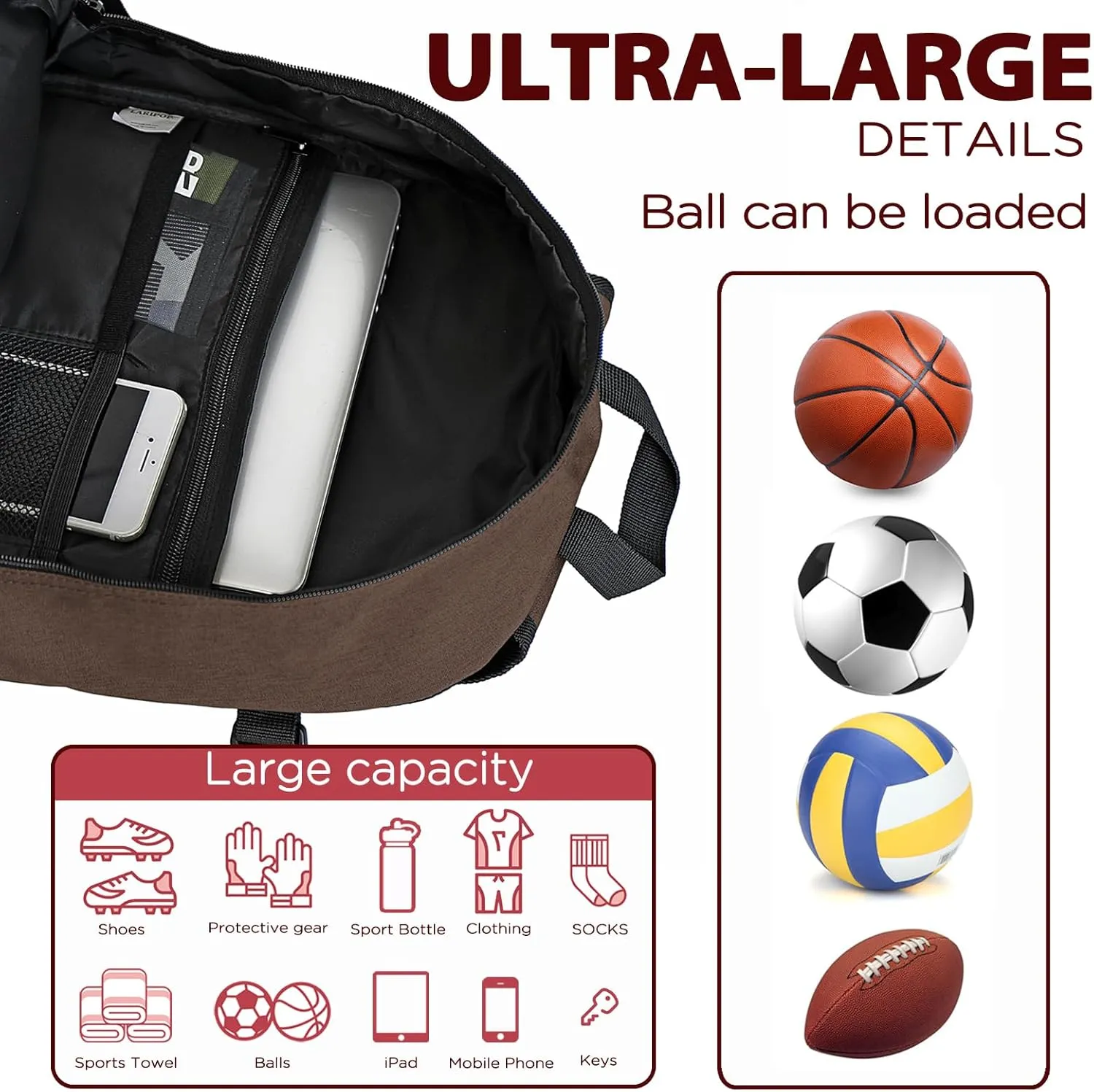 Soccer Backpack,Basketball Backpack for Basketball Accessories Training Equipment Fits Volleyball,Soccer,Sports Gifts