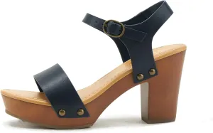 Soda CHIVAS ~ Women's Bold Buckles Studded Wedge Sandal