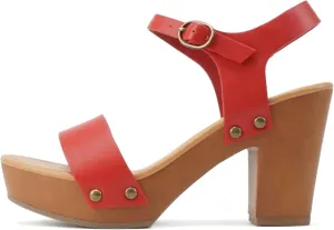 Soda CHIVAS ~ Women's Bold Buckles Studded Wedge Sandal