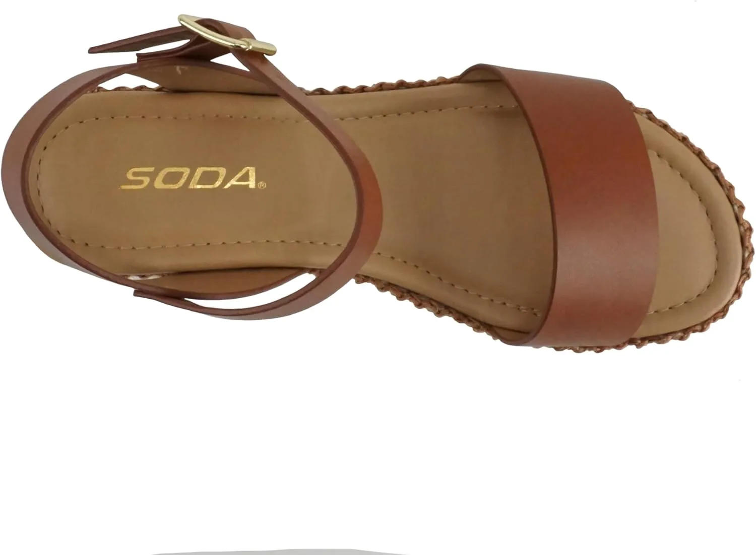 Soda CLIP ~ Women Open Toe Ankle Strap Platform Espadrille Sandal