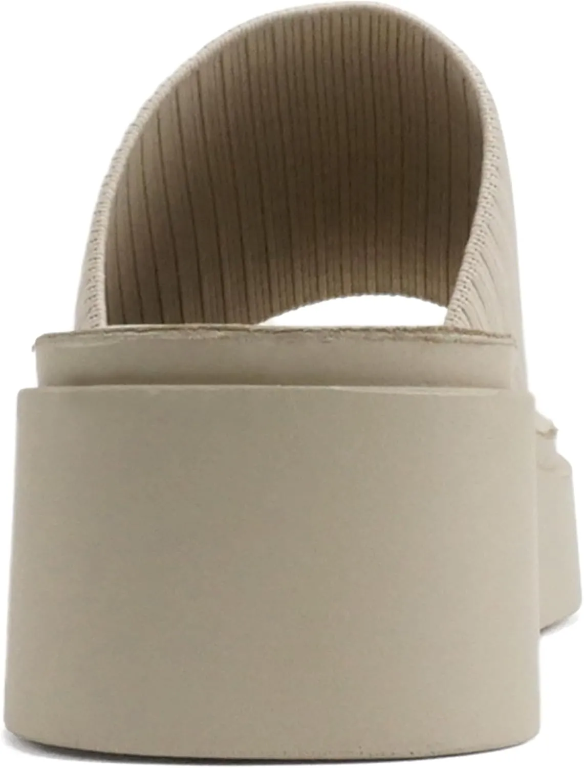 Soda “Farley” ~ Women Open Square Toe Elastic Upper Platform Slide Sandal