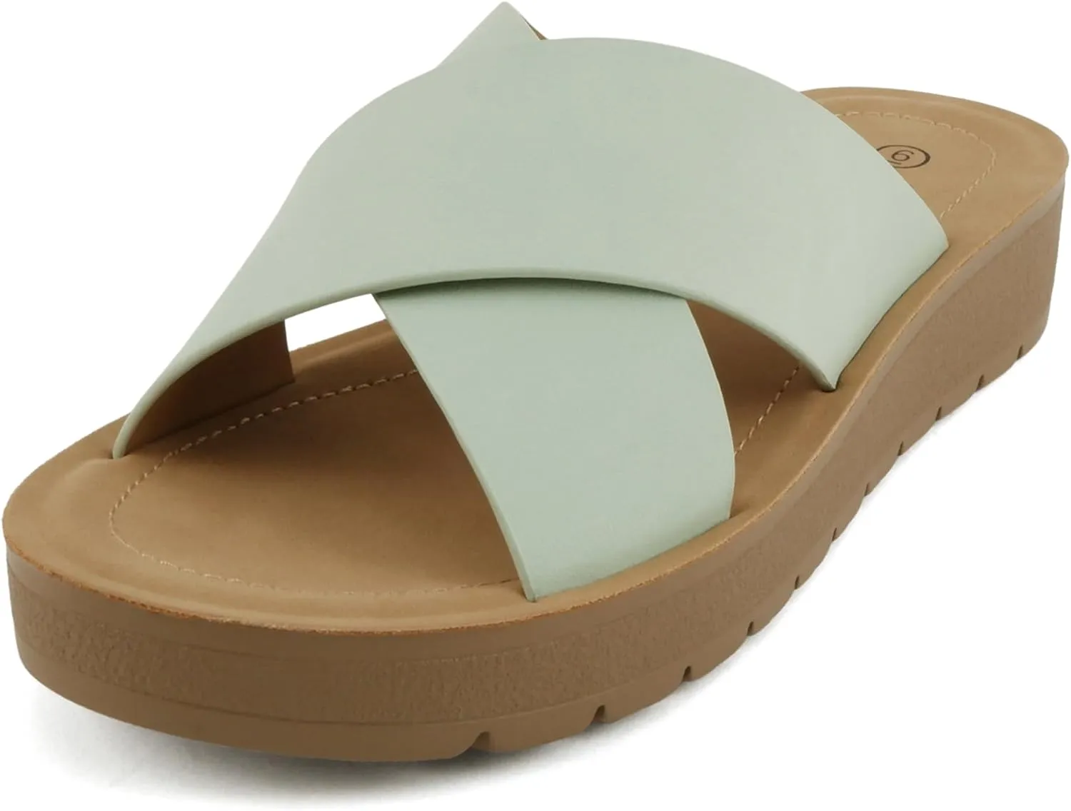 Soda LUCY ~ Women Open Toe Flatform Platform Crisscross Band Upper Fashion Slide Sandals